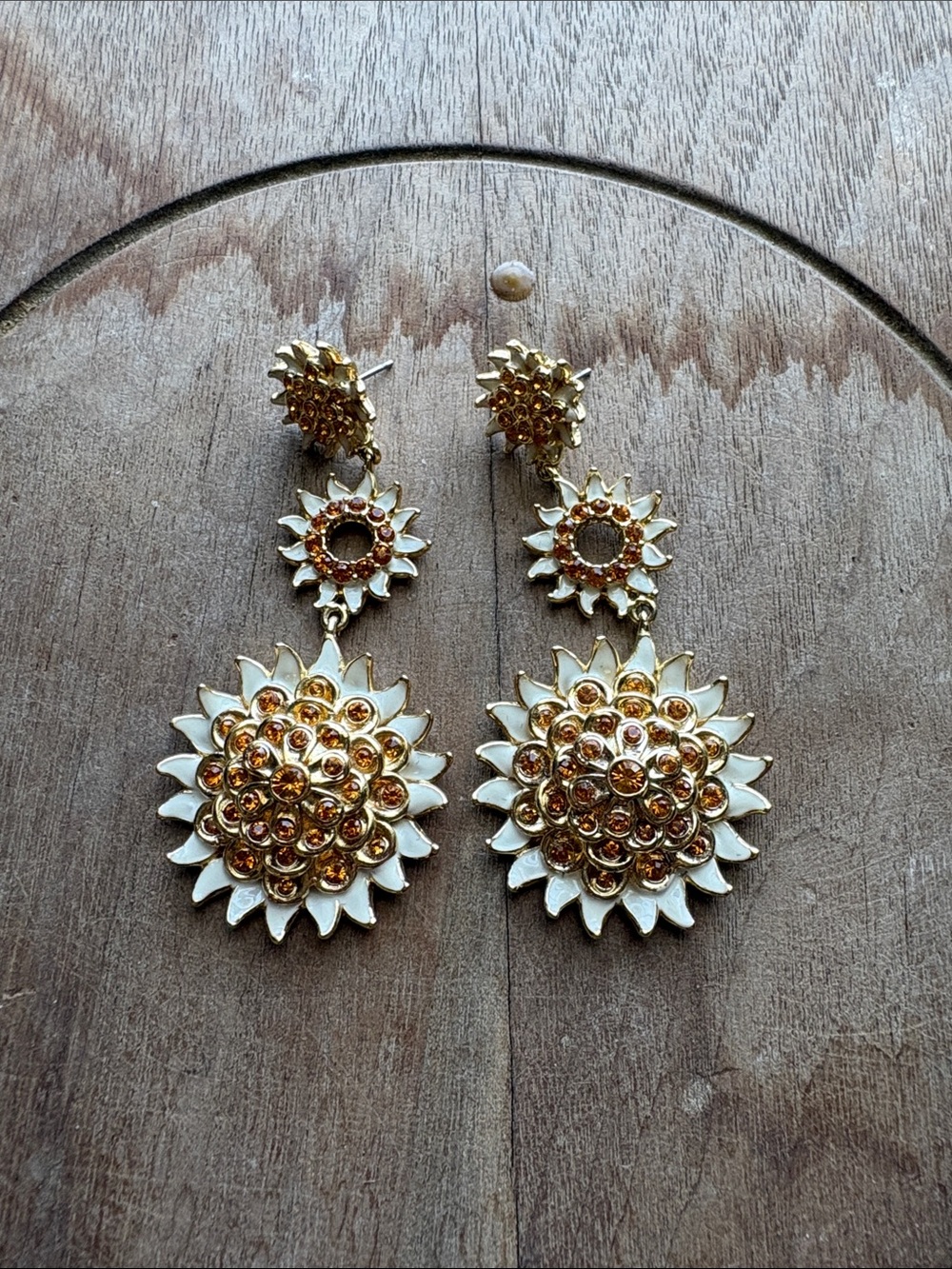 Vintage Chris Akkad Sunflower earrings